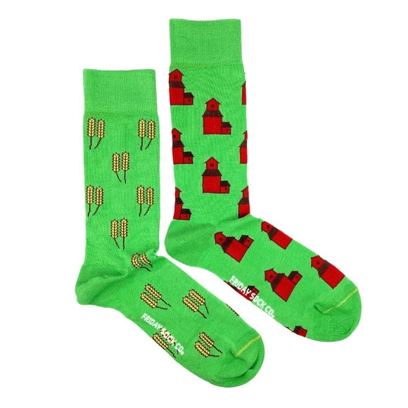 Men’s Socks | Wheat and Grain Elevator | Mismatche - Picture 2 of 2